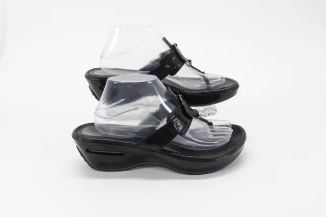 Cole Haan Womens Shoes Air Tatum Size 10B Black Thong Sandal Wedge Pre Owned vq