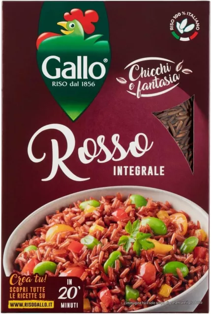 Riso Gallo Riso Rosso Integrale,Vollkorn Roter Reis,Italienischer Reis 500g