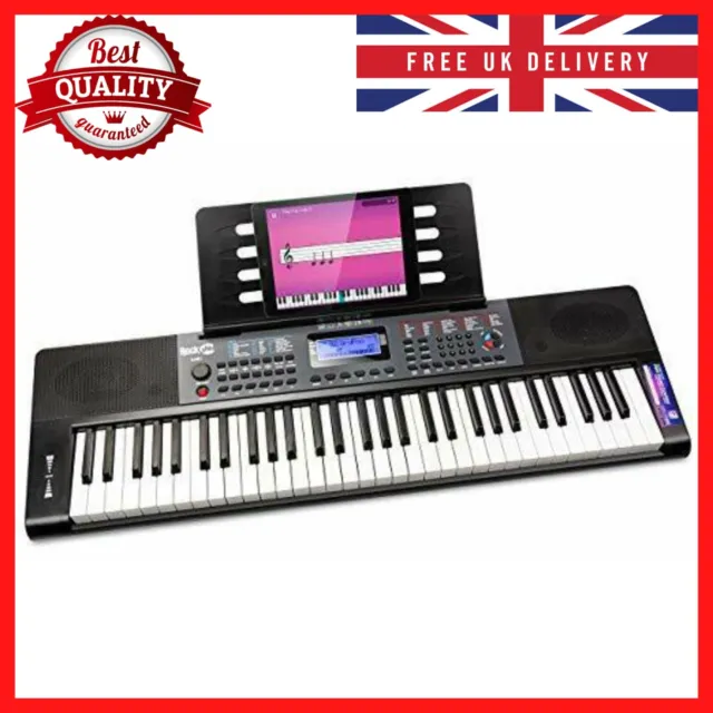 RockJam 61 Key Keyboard Piano With Pitch Bend Kit, Keyboard Stand, Piano  Bench