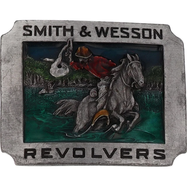 Fibbia Cintura Vintage Smith & Wesson Anni '80 - Ottone Dorato Stile Western