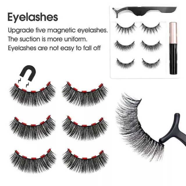 Magnetic Eyelashes Reusable Makeup Handmade False Lashes Extensions Eyeliner 3