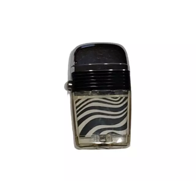 Vintage Scripto Vu-Lighter Black Band Zebra Insert Lighter