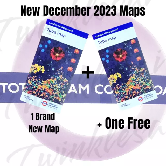 LONDON UNDERGROUND TUBE Map NEW December 2023 1 Map + 1 Free Map