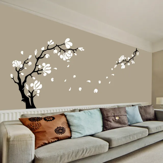 Magnolia Flower Tree Wall Stickers Wall Art Stickers Vinyl Wall Decals Wall Art