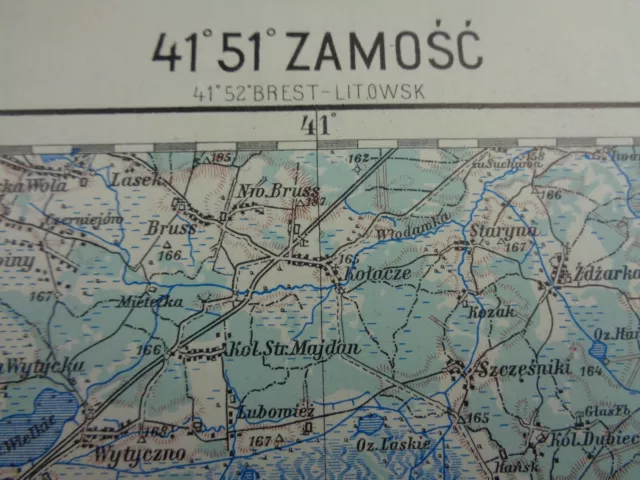WW2 THIRD REICH map of EASTERN POLAND entitled "ZAMOSC"
