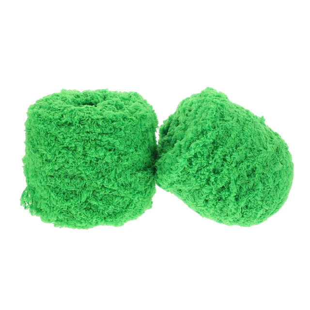 2 Pcs Yarn Coral Fleece Baby Chunky Wool Knitted Scarf Green