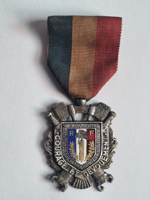 1969 MÉDAILLE BRONZE 50mm DEVOUEMENT COURAGE CG essonne