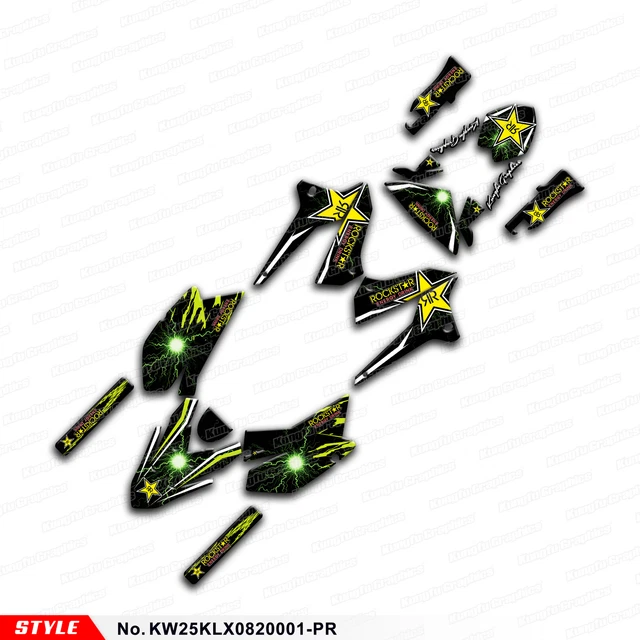 Dirt Bike Custom Vinyl Stickers Decals Graphics Kit for KLX250 KLX250S 2008-2020