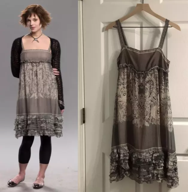Diane von Furstenberg gray lace silk Oleada dress Y2K Alice Cullen Twilight Diane von Furstenberg gray lace silk Oleada dress Y2K Alice Cullen Twilight