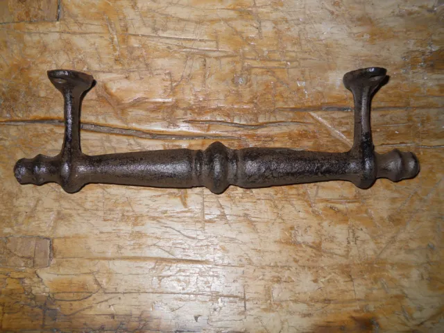 2 HUGE Cast Iron Antique Style RUSTIC Barn Handle Gate Pull Shed Door Handles 2