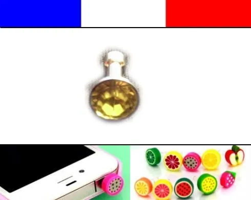 Cache anti-poussière jack universel iphone protection capuchon bouchon Diamant 3