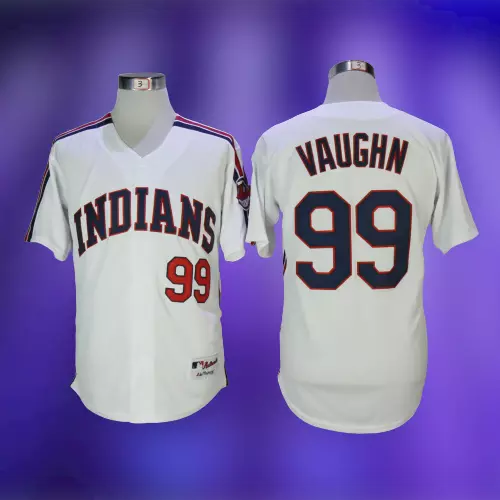 Men's Majestic Cleveland Indians #99 Ricky Vaughn Grey Road Flex