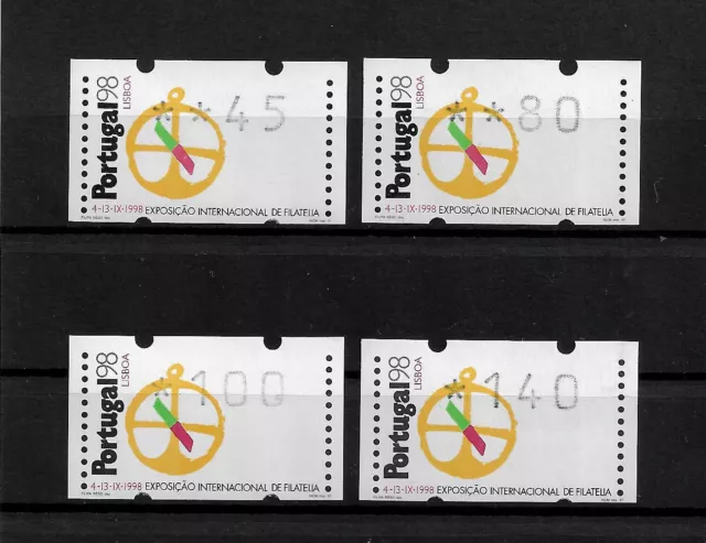 Portugal Atm Machine Stamps - Etiquetas - 1998 Expo 98 Set Nº 13 Mnh