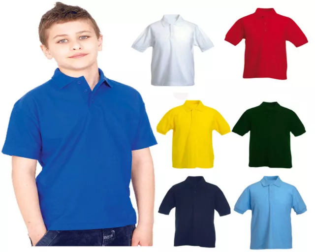 Kids Polo T Shirt Pique Age 2 - 13 Children's School P.E / Uniform