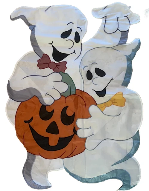Halloween Ghost Pumpkin Garden Flag 2 sided nylon