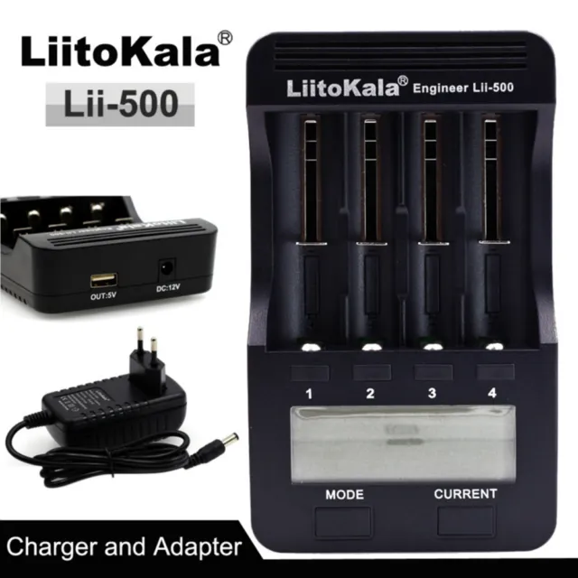 Lii-500 4 Slots Battery Charger Kit Smart Batterieladegerät Wiederaufladbar