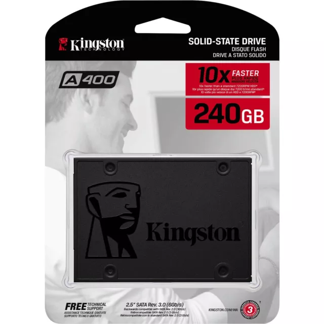 Kingston SSDNow A400 240GB 2.5" SATA 7mm Internal Solid State Drive SSD 500MB/s