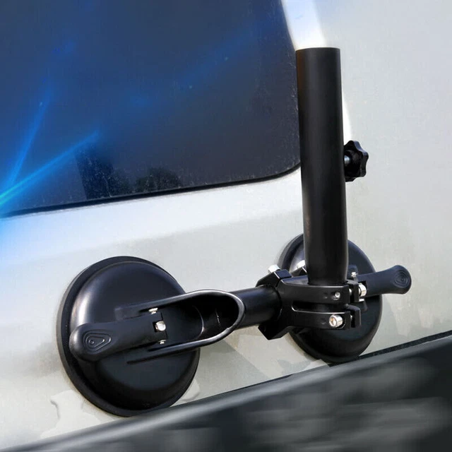 2 x SUV ATV Off-Road Flag Pole Bracket Heavy-Duty Adjustable Suction Cup Metal