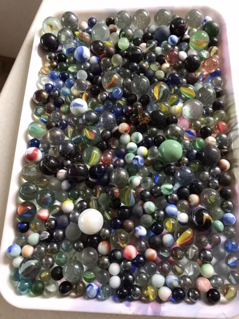 Large Collection Of  Vintage Marbles - Approx 3Kg Of Assorted Styles And Sizes