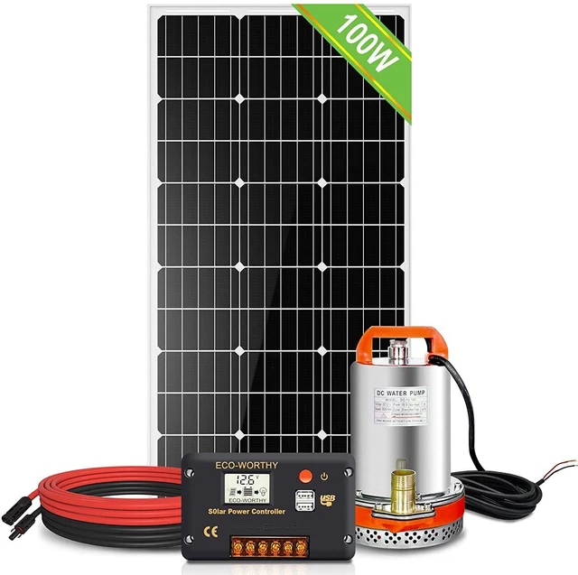 SOLAR POWERED 12V Water Pump Pond Submersible Kit Solar Panel Water