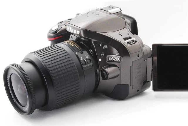 NIKON D5200 DSLR Camera Brown Kit, AF-S Lens, Excellent