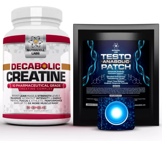 Testo Patch + 10 Blend Creatine - Strongest Legal Testosterone Boost No Steroids