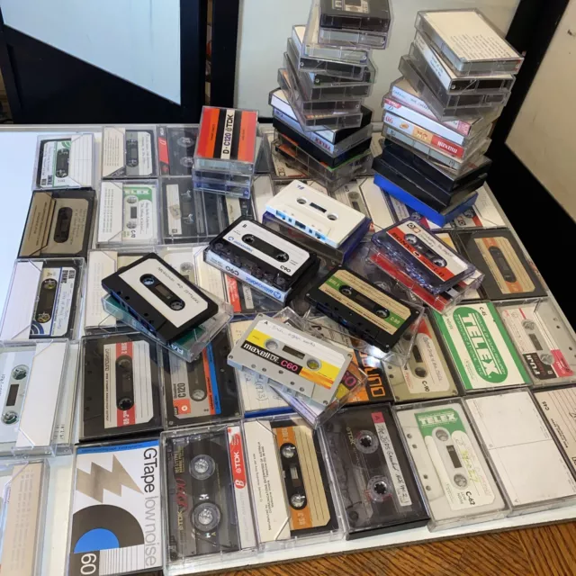 75 USED BLANK AUDIO MUSIC CASSETTE TAPES Various Brands