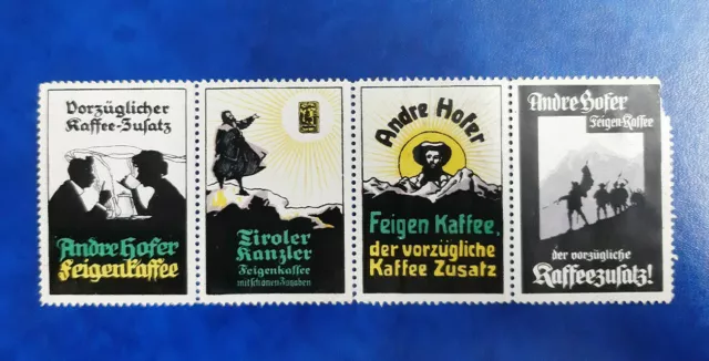 ANDRE HOFER FEIGEN KAFFEE KAFFEE ZUSATZ 4x Reklamemarke Werbemarke (14016)