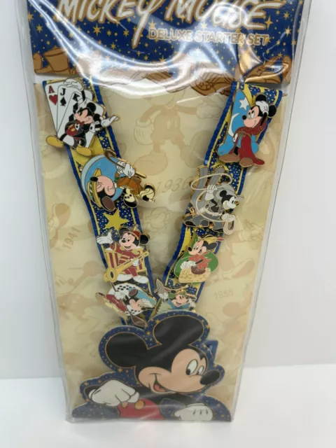 MICKEY THROUGH THE Years Deluxe Starter Set Lanyard & 8 Mickey Disney ...