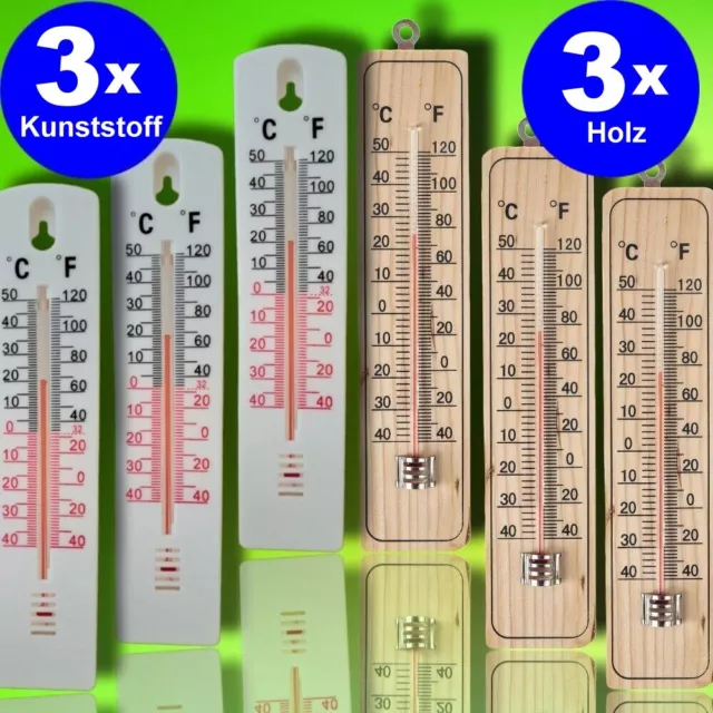 Lantelme Metall Thermometer 18cm analog für Innen Zimmer Außen