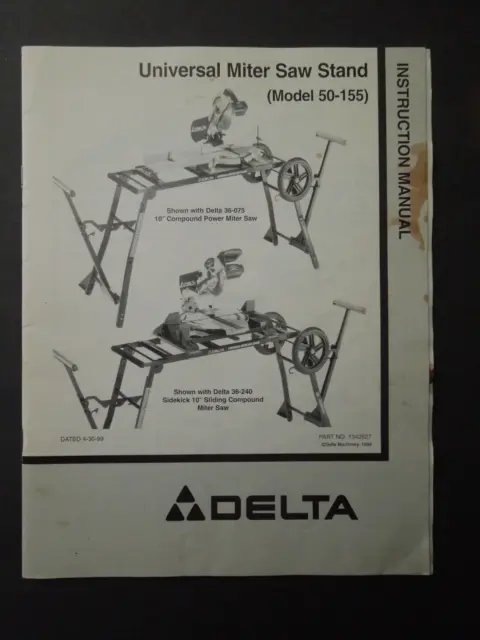 Soporte de sierra métrica universal DELTA modelo 50-155 manual de instrucciones