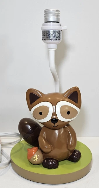 Baby Raccoon Nursery Lamp Childrens Night Light Lambs & Ivy Decor 2016 No Shade