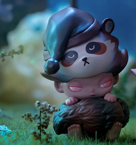 Raccoon with Sleeping Cap Dimoo Forest Night Series Pop Mart Figure Toy