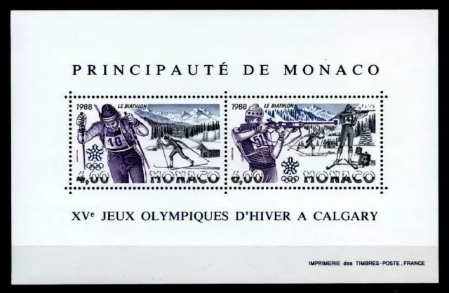 Olympische Winterspiele 1988,Calgary. Biathlon. Block. Monaco 1988