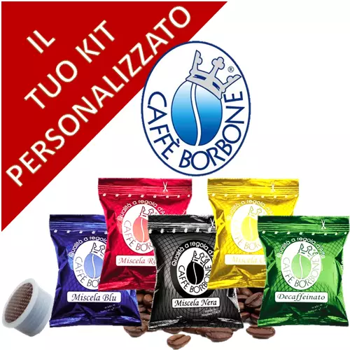 Kit 100 Capsule Cialde Borbone Blu Oro Nera Rossa Dek Compatibile Espresso Point