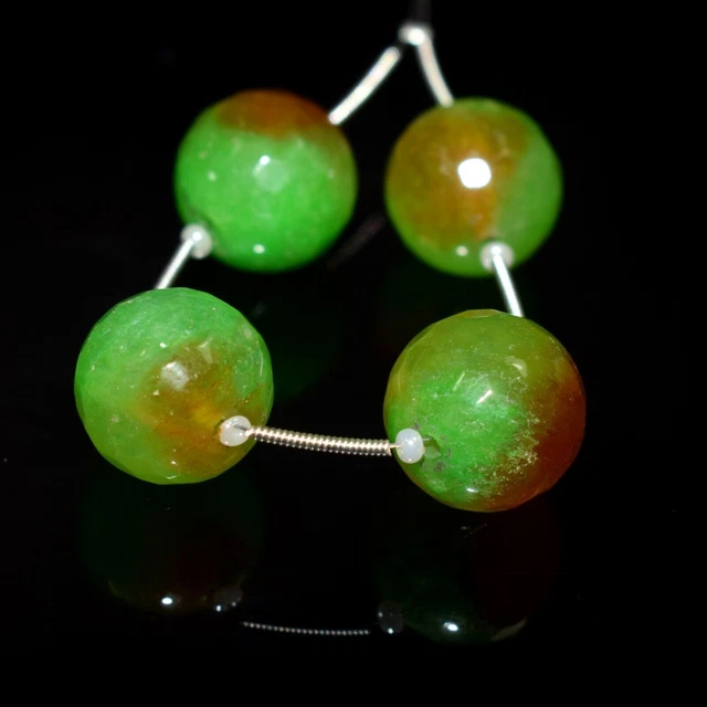 AAA 16MM vert émeraude Jade facettes rondes pierres précieuses 4 "perles en...