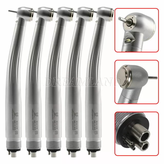 5 Dentaire Dental LED Fiber Optic Turbine Handpiece E-generator 4 Hole Kavo Type