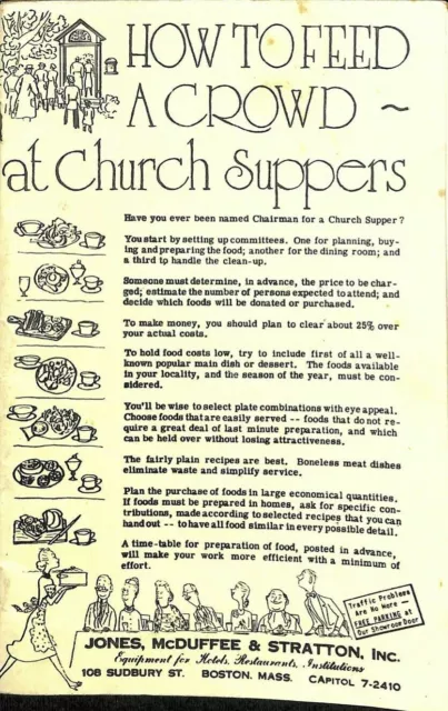 How To Feed A Crowd At Church Suppers Jones McDuffee Stratton Kitchen Ad CPB32