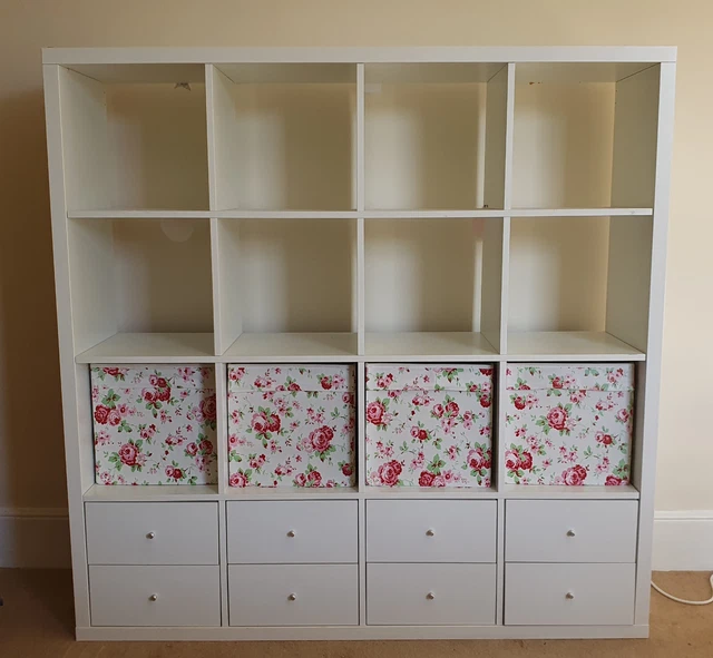 IKEA KALLAX/EXPEDIT SHELVING Unit White 4x4 with 4 drawers and 4 DRÖNA