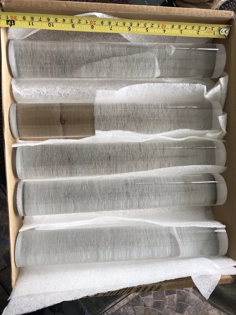 (5) Lexan POLYCARBONATE ROD machinable plastic round bar stock 2" x 12"