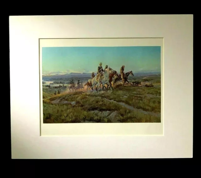 Charles M Russell "Men of the Open Range" 11  x 14 Matted Western Print