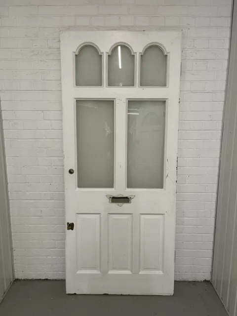 Reclaimed Victorian Edwardian Wooden Panel Front Door 2115 or 2125 x 910mm