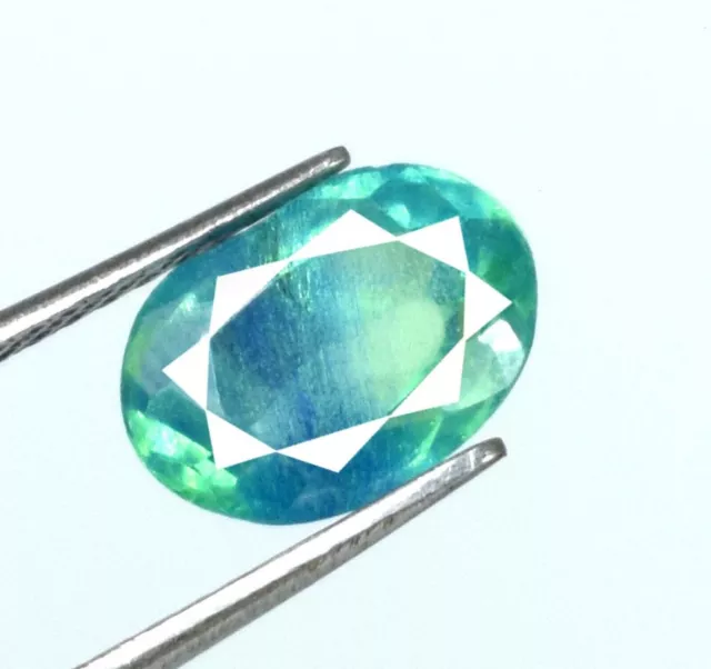 Cuivre Roulement Bicolore Paraiba Tourmaline 3.50 CT Ovale Naturel Certifié