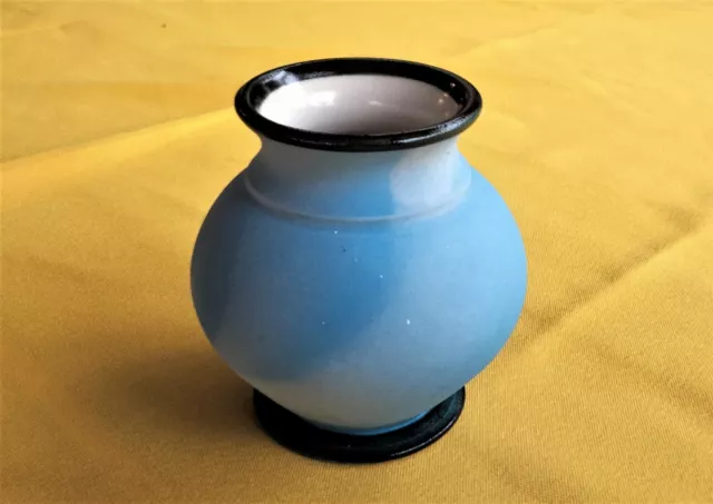 Vintage Chris Alexander Australian Studio Pottery Blue Toned Pedestal Vase
