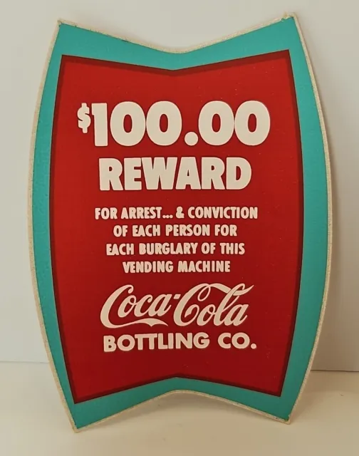 1950's Coca-Cola Fishtail Soda Machine Decal $100.00 REWARD Rare~3.75"x2.75"~NOS