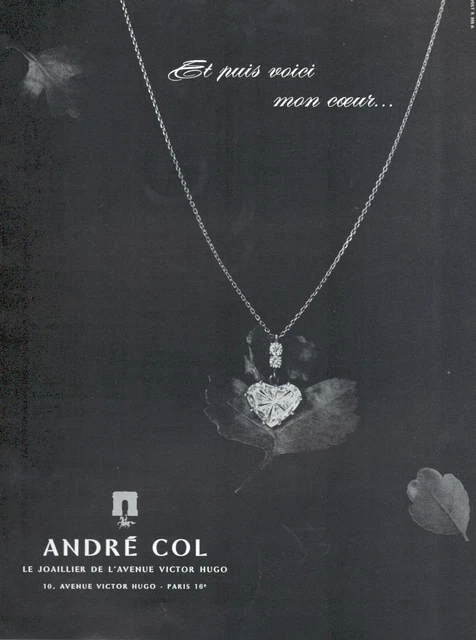 ▬► PUBLICITE ADVERTISING AD Bijoux André COL joaillier rue Victor Hugo Paris