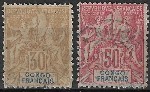 COLONIES FRANCAISES - Congo - Yvert  20 et 22
