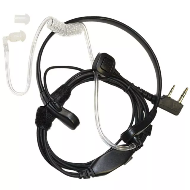 HQRP Acoustic Tube Earpiece Throat Mic Headset for Kenwood Series Radio Devices