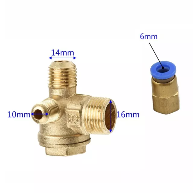 Brass Male Threaded Check Valve Connector for Air Compressor Tube Connection