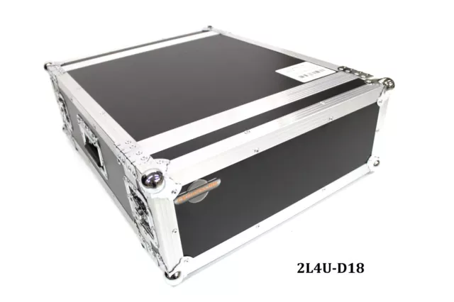 Two Lid 4 Space 4U Effects Rack Flight Tour Case 21" Wide 27" Deep Heavy Duty
